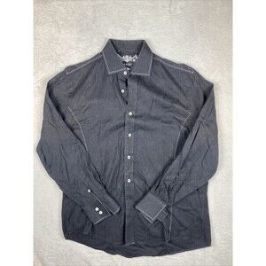 Zagiri Jacquard Long Sleeve Button Shirt Men's Large Flip Cuff Black